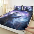 thumbnail image 3 of Manfei Witch Lizard Twin Sheet Sets, Psychedelic Stars Galaxy Twin Fitted Sheet, Teens Boys Girls Kids Flat Sheet, Ultra Soft Home Decor, 3-Piece, 3 of 7