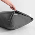 thumbnail image 4 of Lorviah Premium Cotton Body Pillowcase 20"x54", Ultra Soft & Breathable Body Pillow Cover with Envelope Closure, Dark Gray, 4 of 6