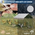 thumbnail image 3 of Metal Chicken Coop, 120" X40" X40" Large Chicken Run with 3 Doors, Chicken Run for Yard with Waterproof and Anti-UV Cover, Walk in Poultry Cage for Rabbit Duck Goose, Silver, 3 of 8