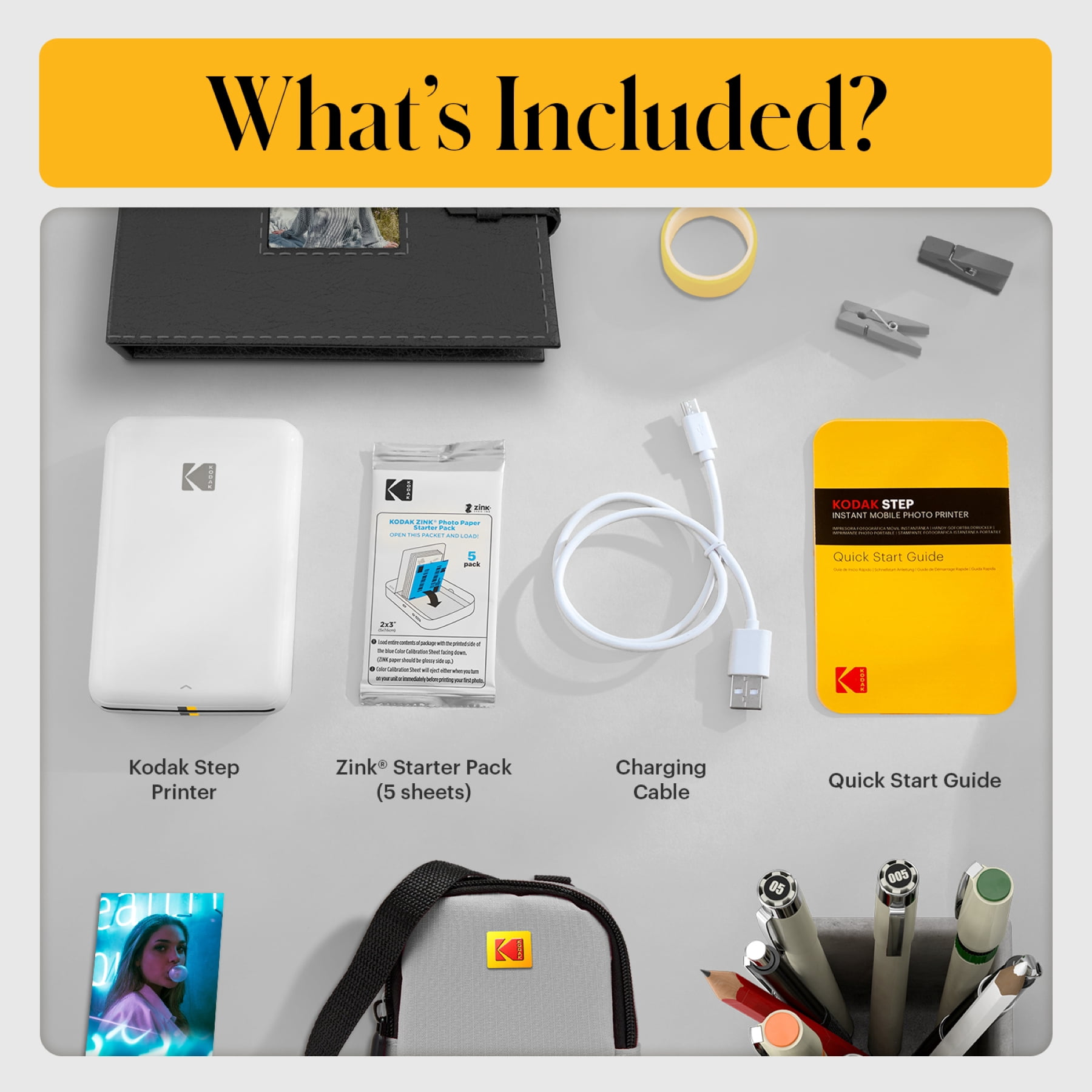 Kodak Step Wireless Mini Picture Printer 2x3, Portable, Bluetooth