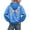 a-Blue, variant on Hoodie for Women Drawstring Pullover Rhinestone Angel Wings Back Print Solid Casual Long Sleeve Hooded Sweatshirt for Daily Fall Winter Wear