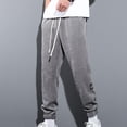thumbnail image 2 of SBYOJLPB Men's Solid Color Pants Casual Elastic Waistband Drawstring Pocket Joggers Trousers, 2 of 6