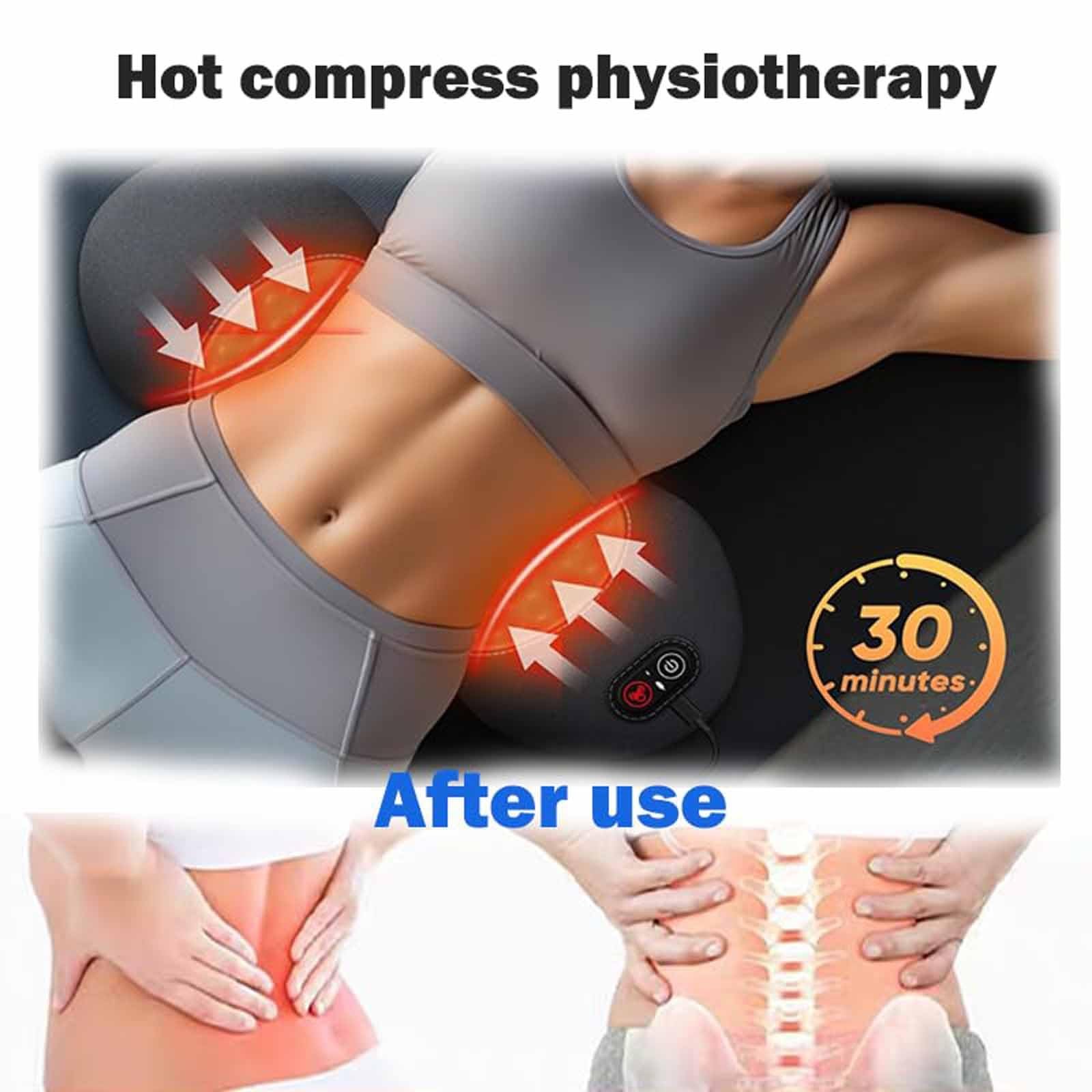 Triple Fusion Back Massager, 3-in-1 Back Massager with Traction Lifting and Vibration Massage and Heat Compress Against Pain, Sciatica Massager for Neck, Shoulder, Backs, Waist Wedge Bolster(Gray)