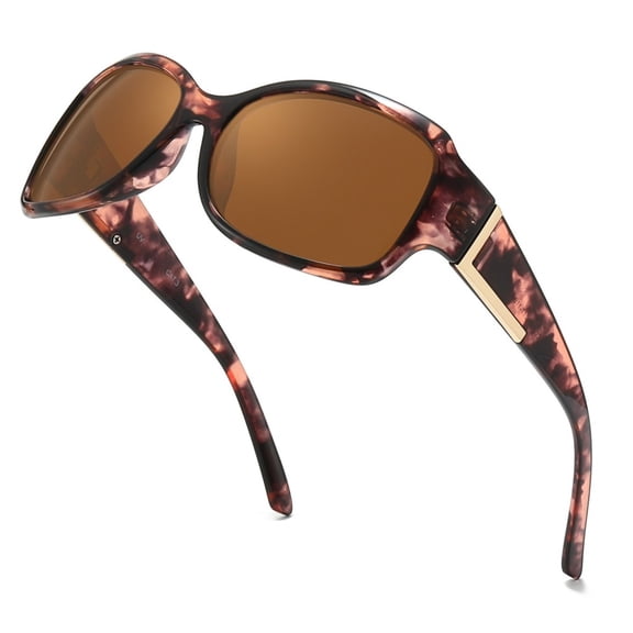 Women Retro Wrap Around Sunglasses, Classic Chic Trendy Stylish UV400 Lightweight Fashion Shades, Perfect for Driving Shopping Travel Outdoor Beach