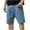 Blue, variant on lmcalzta Mens Jeans Shorts Casual Loose Fitted Button Waistband Classic Denim Shorts with Pockets