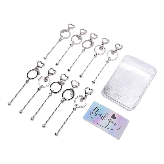 Kit De Barras De Llavero Con Cuentas, Kit De Llaveros Con Cuentas De Metal En Forma De Corazón, Juego De 30 Piezas Multifuncional Para Fiesta