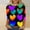 A249 Multicolor, variant on Long Sleeve Top for Women Abstract Geometric Rainbow Wave Pattern Graphic Crewneck Creative Artistic Design Casual Relaxed Fit Vibrant Everyday Clothes