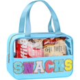 thumbnail image 1 of Bolsa de maquillaje transparente con letras de chenilla TESAFNG, impermeable, 1 of 6