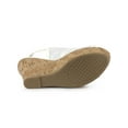 thumbnail image 5 of BLISSFUL STEP Women's Shoes Open Toe Platform Heel Laces Wedge Sandals White 8, 5 of 8