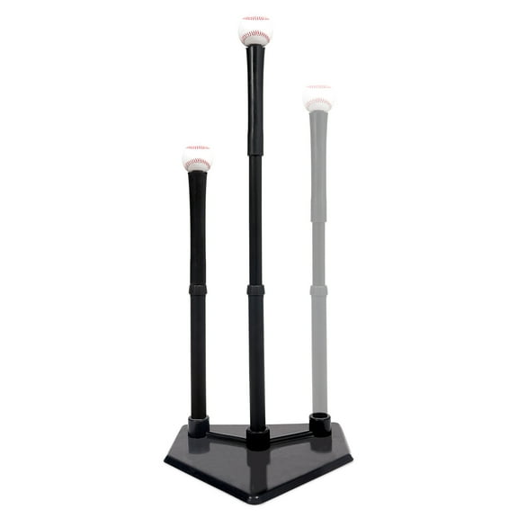 Athletic Works 3 Position Baseball Batting Tee for Baseball, Fully Adjustable, Steel Tripod Base - Height Adjusts from 25 in. to 35 in. High - 17 in. Wide Base