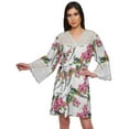 thumbnail image 1 of Moomaya Printed Cotton Venice Lace Bridesmaid Robe Short Robes For Women, 1 of 6