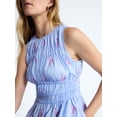 thumbnail image 4 of Free Assembly Women's and Women's Plus Smocked Cotton Drop Waist Mini Dress, Sizes XS-4X, 4 of 5