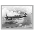 thumbnail image 1 of War Military Vintage US Airforce Fighter Plane Black White P-40 Artwork Framed Wall Art Print A4, 1 of 4