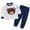 White-1, variant on Odeerbi 3M-5Y Newborn Boys Girls Cotton Pajama Set Cute Soft Pajamas Toddler Kids Winter Solid Color Stripe Giraffe Print Long Sleeved Home Wear Clothes Suit Baby Clothes Dark Blue