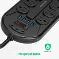 thumbnail image 6 of JACKYLED Surge Protector Power Strip 10 AC Outlet 4 USB Ports with Flat Plug 6ft Extension Cord, 6 of 9