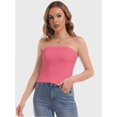 thumbnail image 2 of Women's Tube Crop Tops Strapless Cute Sexy Basic Solid Casual Cami Tops, 2 of 6