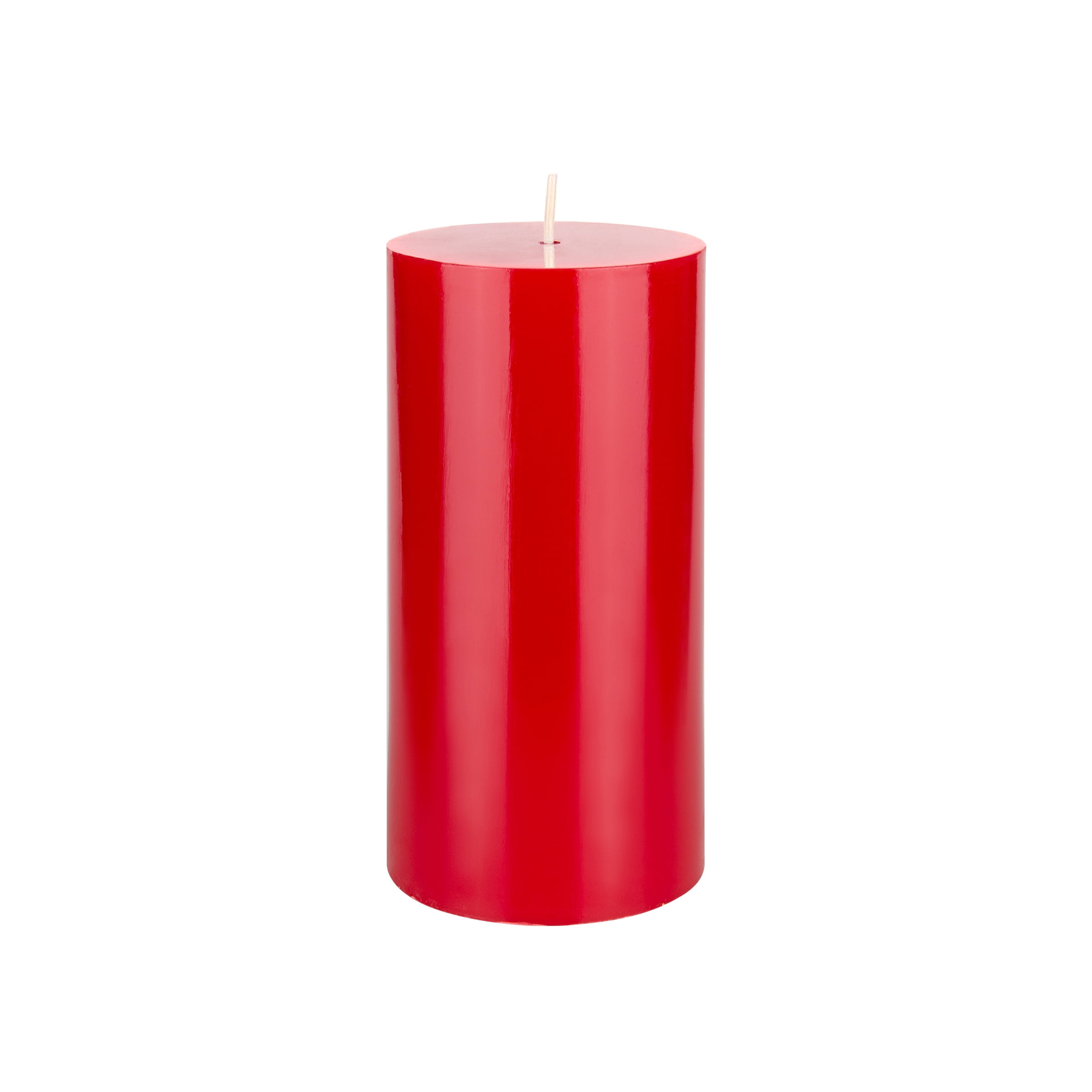 Mega Candles 1 pc Unscented Red Round Pillar Candle, Hand Poured