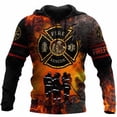 thumbnail image 3 of Sudadera con capucha de bombero para hombre, sudadera con estampado 3D, sudadera con capucha de diseñador de manga larga de otoño para hombre, 3 of 5