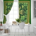 thumbnail image 5 of St Patricks Day Blackout Curtains for Bedroom, Gold Green Shamrock Checkered Lucky Leaf Thermal Insulated Kitchen Drapes with Grommets, Light Blocking Window Treatment, 2 Panels 52" x 72", 5 of 7