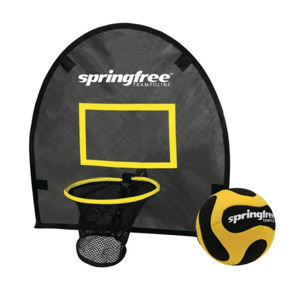 Springfree FlexrHoop Panier de Basket pour Trampolines avec Ballon et Pompe - Accessoire Doux pour Trampoline Récréatif de Jardin Extérieur, Jeu Actif et Amusement de Saut