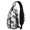 Monster Cartoon Truck White Pattern, variant on Monster Cartoon Truck White Pattern Sling Backpack, Travel Shoulder Pack with Earphone Port, Adjustable Strap Gift Ideas for Travel Shopping