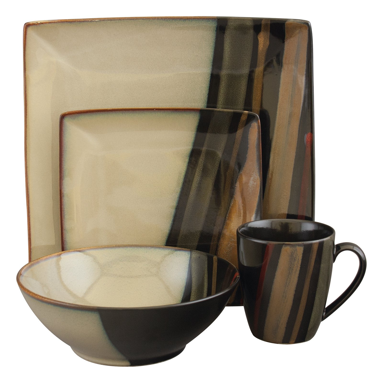 Sango Avanti Dinnerware Black Set Of 16 Walmart Com Walmart Com