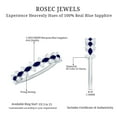 thumbnail image 6 of Rosec Jewels Anniversary Ring with Blue Sapphire and Diamond, Half Eternity Ring for Women, 14K White Gold, US 10.00, 6 of 7