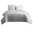 thumbnail image 1 of Benjara BM225249 Housse de Ride Sertie de Coutures Verticales&44; Gris Clair - King Size - 3 Pièces, 1 of 1