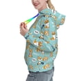 thumbnail image 2 of Fotbe Cute Dogs Corgi Pattern Womens Long Sleeve Hoodie, Pullover Hooded Sweatshirt, Kangaroo Pocket Hoodie with Eye-catching Drawstrings-Large, 2 of 7