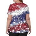 thumbnail image 4 of 4th of July Scrub Tops for Women Stretchy V-neck Short Sleeve Red White and Blue Sequin Printed Scrubs 2026 US 250th Anniversary New Medical Plus Size Scrub T Shirts, 4 of 5