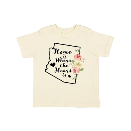 

Inktastic Arizona Home is Where the Heart is with Watercolor Floral Gift Toddler Boy or Toddler Girl T-Shirt