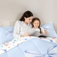 thumbnail image 4 of Erosebridal Blue Gingham Bow Twin Bedding Sets, Buffalo Ribbon Bedding Comforter Set for Kids Girls, Colorful Stars Reversible, 7pcs, 4 of 6