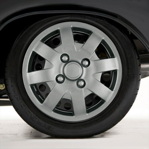 Set of Four 14" Silver Hubcap Wheel Covers for 2000-2002 Nissan Sentra (Push-on)