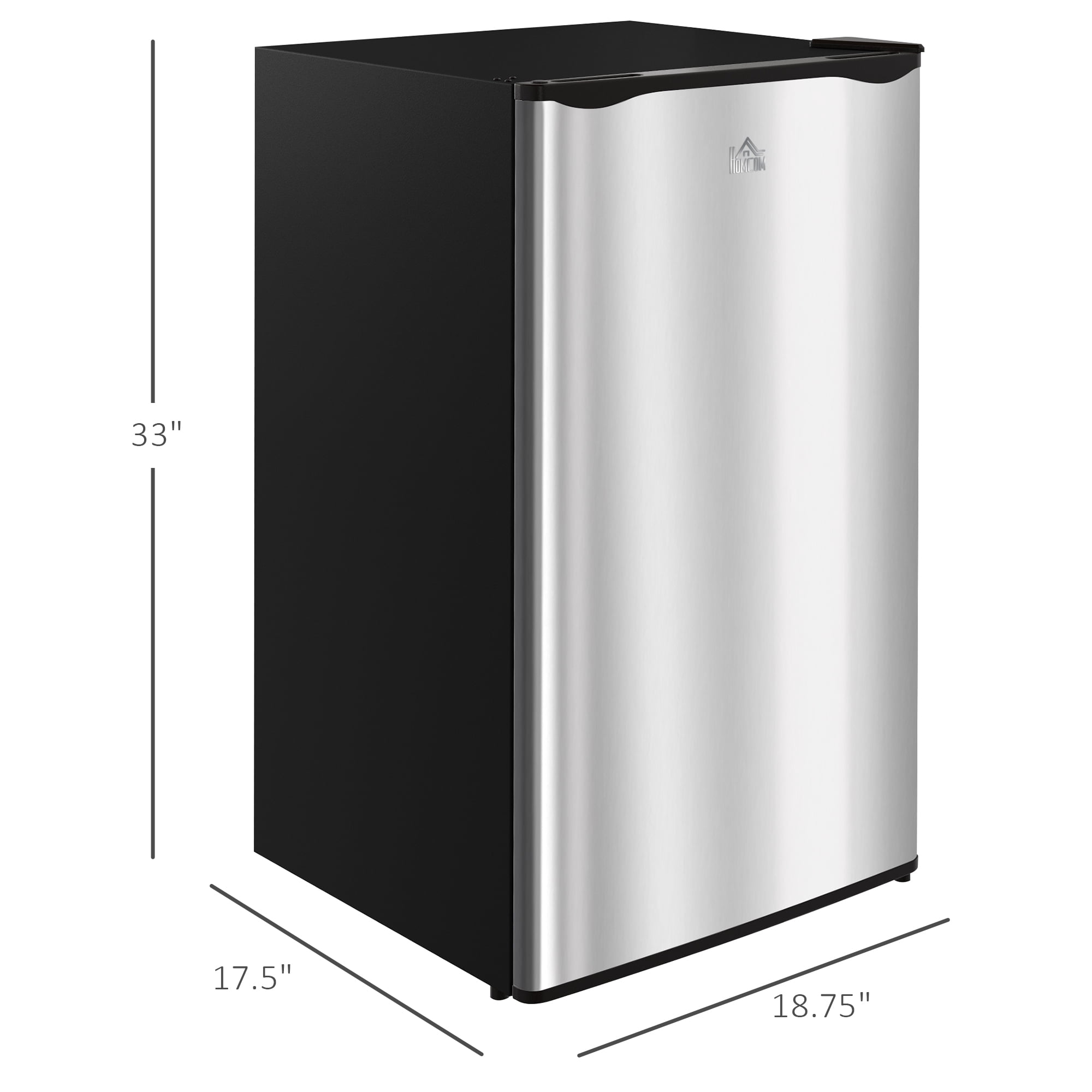 3.2 Cu.Ft Mini Fridge with Freezer, Compact Refrigerator, Silver