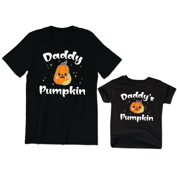 Daddy Pumpkin Men's T-Shirt Daddy's Pumpkin Kids Toddler Shirt Halloween Family Matching Daddy Daughter Son Outfits