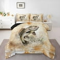 thumbnail image 3 of Manfei Farmhouse Pike Fish Bedding Comforter Set, Rustic Wildlife Animal Twin Comforter Sets, Hunting and Fishing Reversible Bedding Set, Ultra Soft Bedroom Decor, 2pcs, 3 of 8