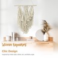 thumbnail image 2 of Jokapy Boho Macrame Wall Hanging Tapestry Handmade Woven Wall Decor with Tassels, Beige, 2 of 10