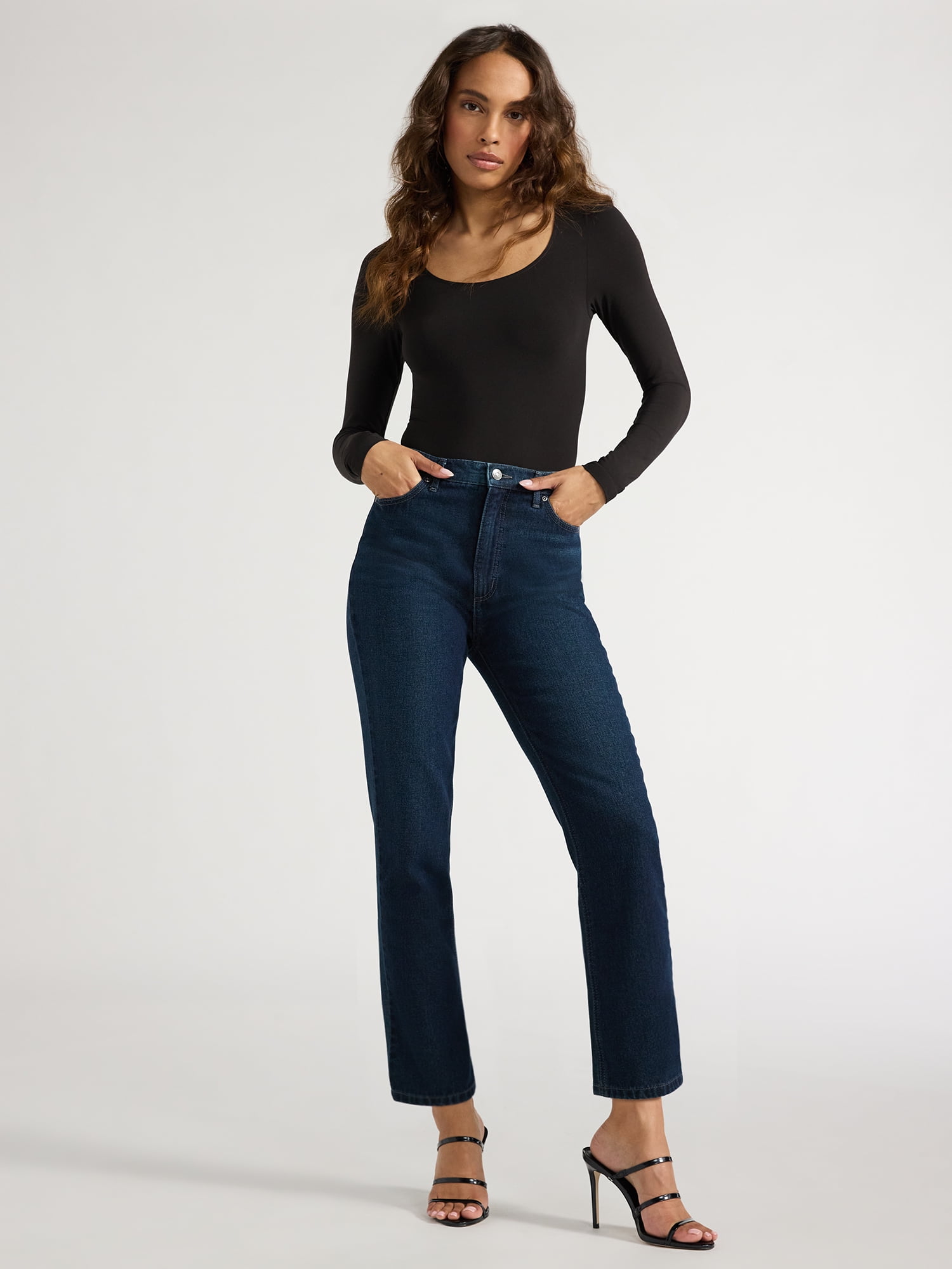 Sofia Jeans Women's Paloma Slim Straight Super High Rise Jeans, 26" Inseam, Sizes 0-20