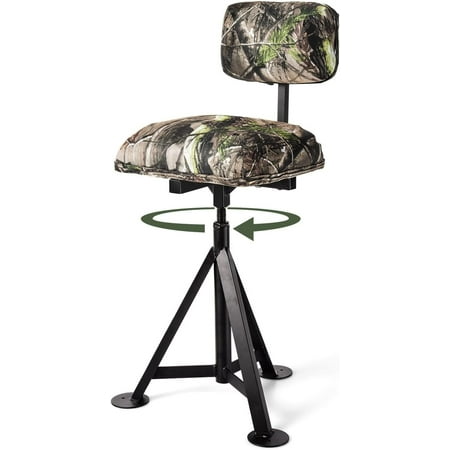 Hysache Swivel Hunting Chair 360° Portable Blind Chair with Detachable Backrest No-Sink Footpads Multi-Position Folding Blind Huntsman Chair for Outdoor Hunter Fishing Camping Huntsman