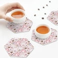 thumbnail image 4 of Leather Coasters with Heat-resistant for Drinks, Cartoon Cute Rabbit Milk Star -标题2 Hexagon, 4 of 5