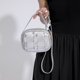 thumbnail image 2 of Bolso bandolera pequeño tejido para mujer, bolso tejido, bolso de hombro cuadrado (plateado), 2 of 7