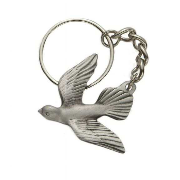 Extel Pewter Descending Dove Key Chain