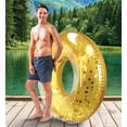 thumbnail image 5 of Cota Global Inflatable Gold Pool Float - Premium Confetti Round Pool Float, Inflatable Swimming Tube Pool Ring Float for Kids and Adults, Heavy Duty Floating Tube for Pool, Beach, or Lake - 48 Inches, 5 of 7
