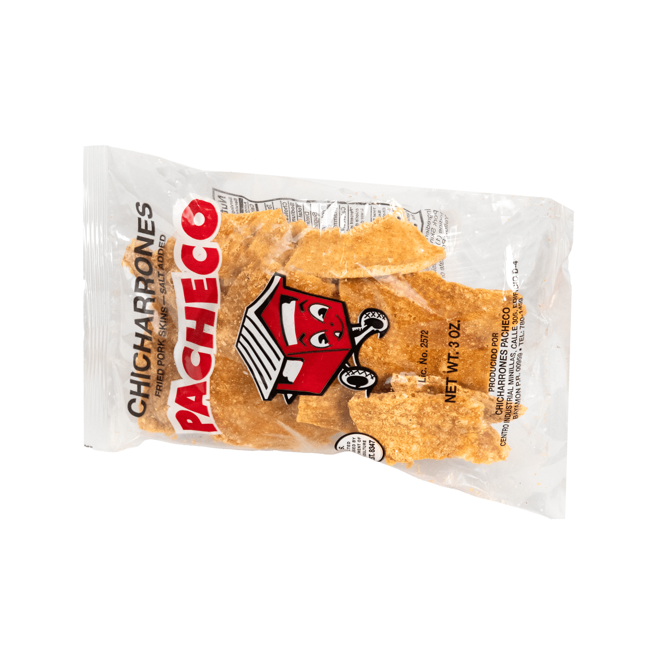 Pacheco Original Pork Rinds, 3 oz, Plastic Bag