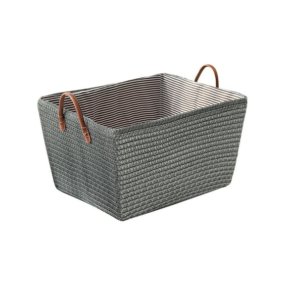 Yonrjhukm Japanese Rattan Storage Basket, Woven Dirty Clothes Bin, Canvas Toy Organizer with Flower Design, Foldable Laundry Holder with Handles for Kids Room & Home Decor