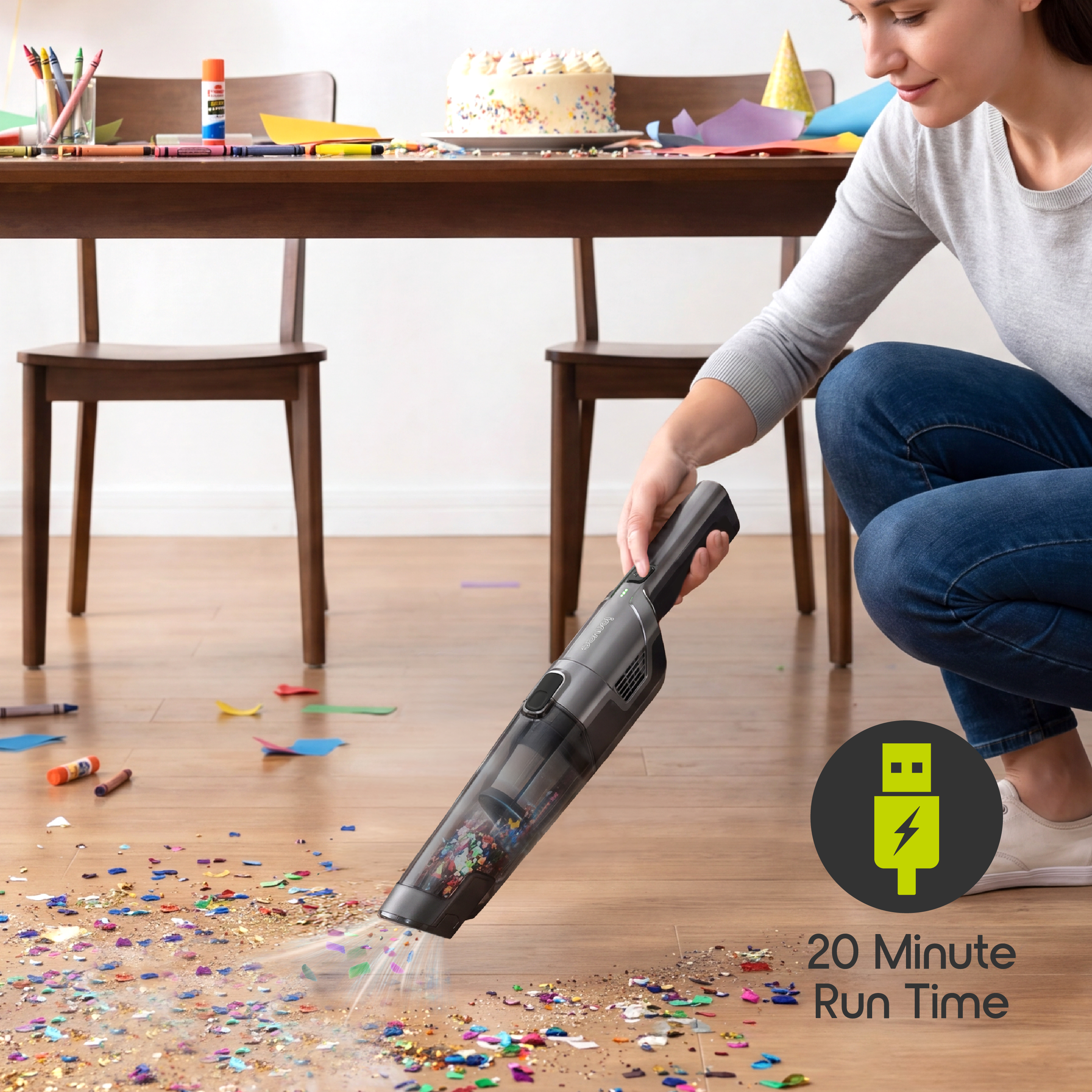 IonVac PowerMax Cordless Handheld Vacuum, Black photo 6