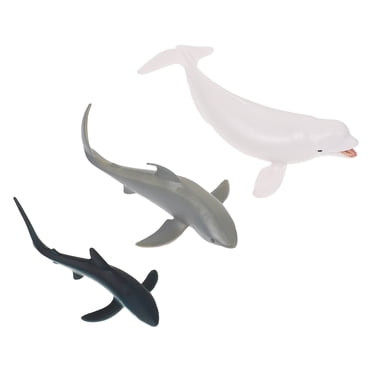 3pcs Shark Toys Plastic Miniature Marine Sea Animals Figurines for Toddlers Kids