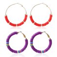 thumbnail image 1 of Pendientes para mujer con cuentas de arco iris, pendientes de verano, playa, para niñas, regalos de fiesta de vacaciones, 2 pares, 1 of 5