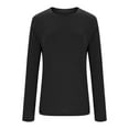 thumbnail image 3 of zbxnLI Womens Long Sleeve T Shirts Plain Basic Bottom Tee Shirts Crew Neck Tunic Tops with Socks 2PCS, 3 of 7