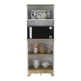 thumbnail image 4 of FM FURNITURE Armoire à Micro-Ondes en Bois Manufacturé à 2 Portes, Blanc, 4 of 7